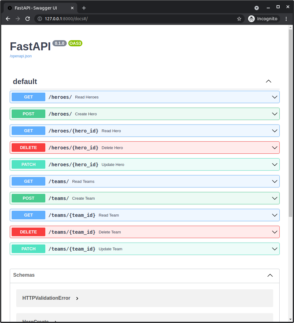 Interactive API docs UI